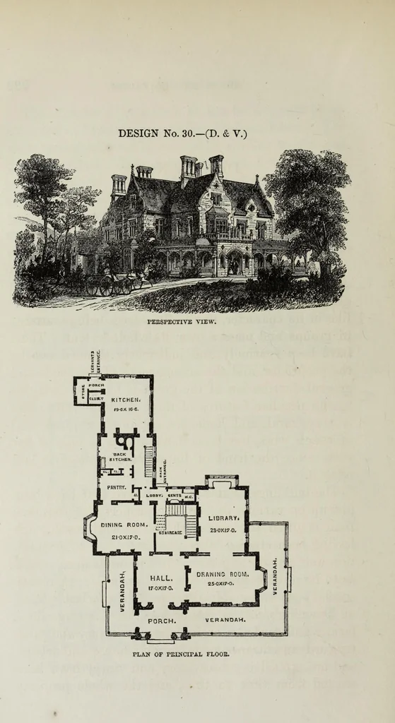 An illustration from Villas and cottages, 1874, leaf 303
