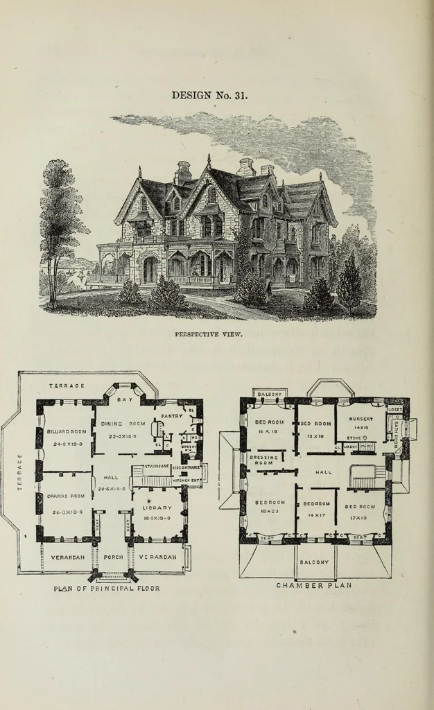 An illustration from Villas and cottages, 1874, leaf 309