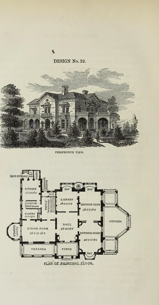 An illustration from Villas and cottages, 1874, leaf 317