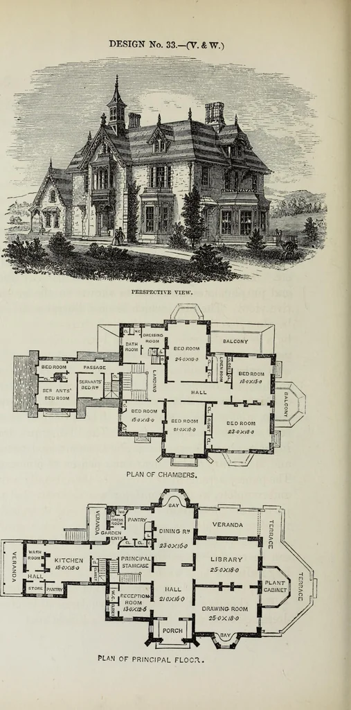 An illustration from Villas and cottages, 1874, leaf 323