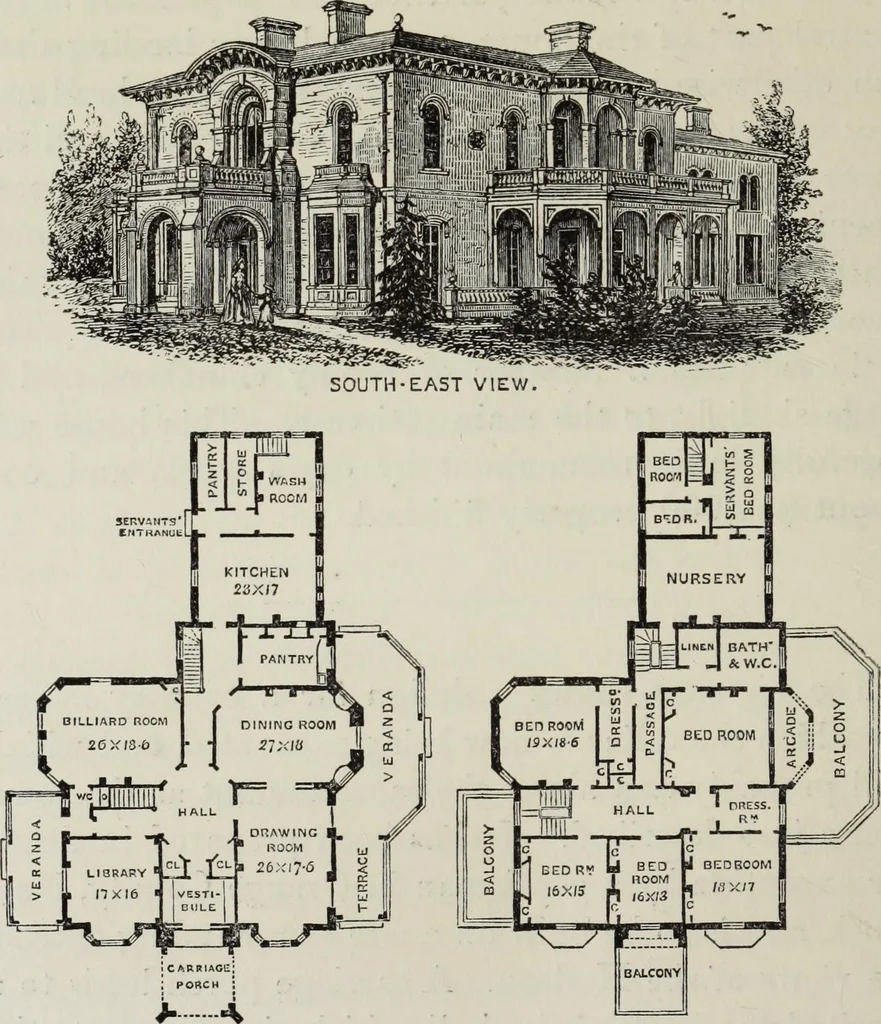 An illustration from Villas and cottages, 1874, leaf 331