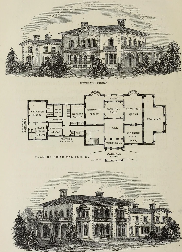 An illustration from Villas and cottages, 1874, leaf 333