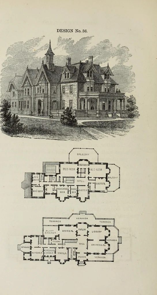 An illustration from Villas and cottages, 1874, leaf 337