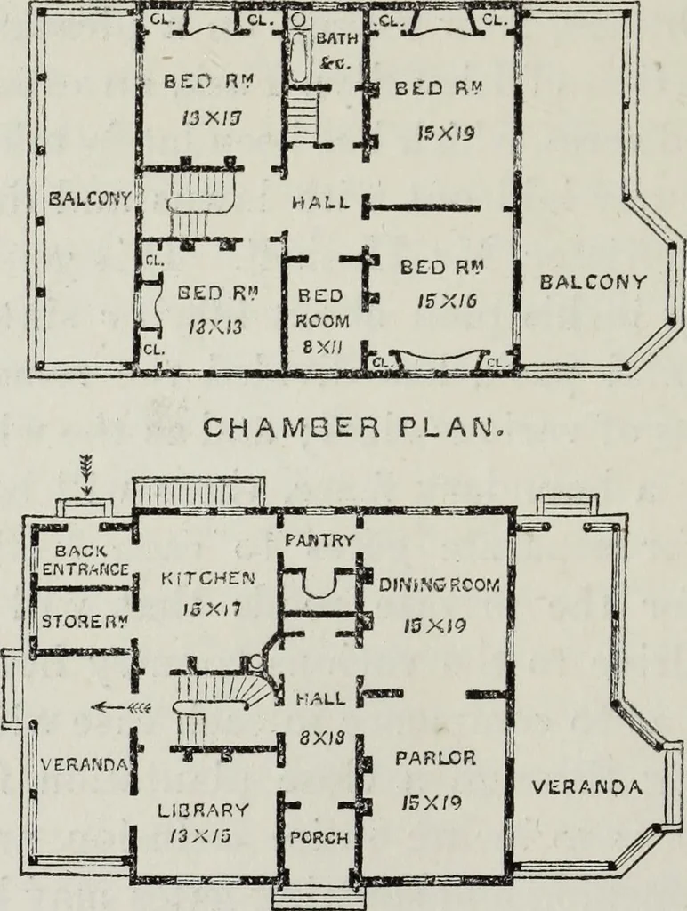 An illustration from Villas and cottages, 1874, leaf 345