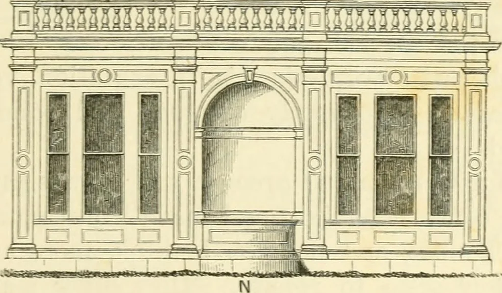 An illustration from Villas and cottages : a series of designs prepared for execution in the United State, 1857, leaf 110