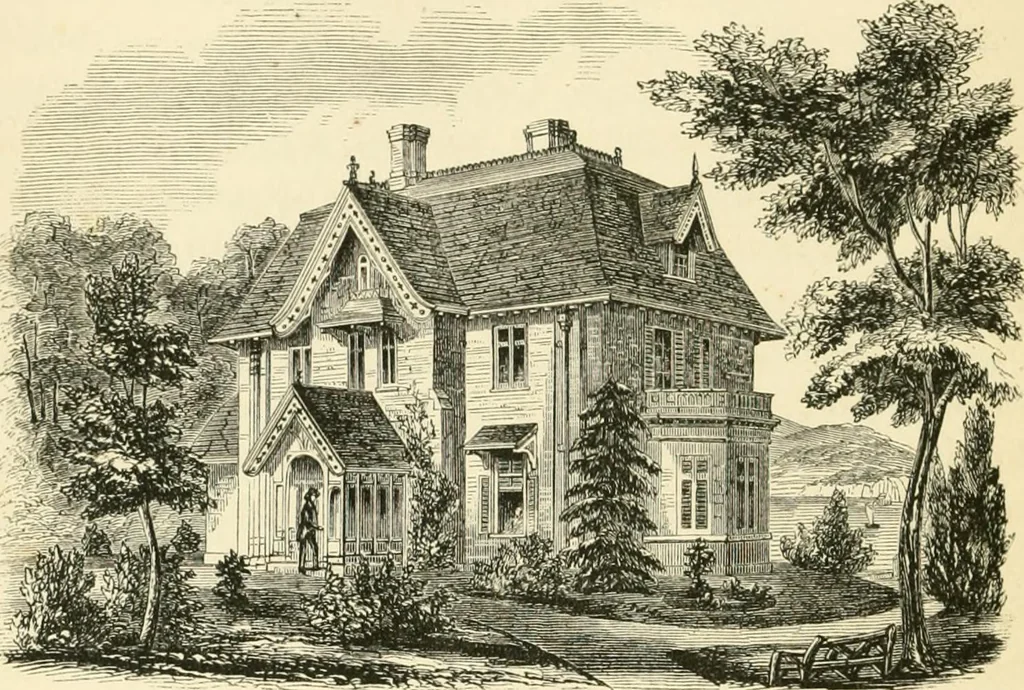 An illustration from Villas and cottages : a series of designs prepared for execution in the United State, 1857, leaf 153