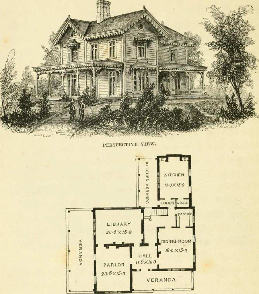 An illustration from Villas and cottages : a series of designs prepared for execution in the United State, 1857, leaf 171