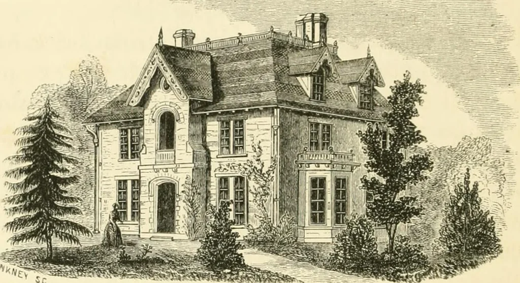 An illustration from Villas and cottages : a series of designs prepared for execution in the United State, 1857, leaf 185