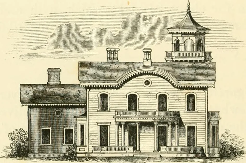An illustration from Villas and cottages : a series of designs prepared for execution in the United State, 1857, leaf 197