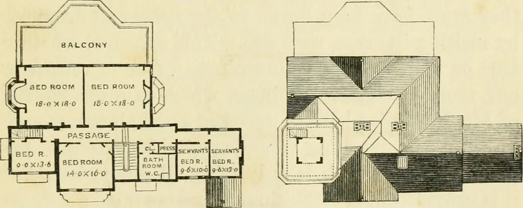 An illustration from Villas and cottages : a series of designs prepared for execution in the United State, 1857, leaf 206