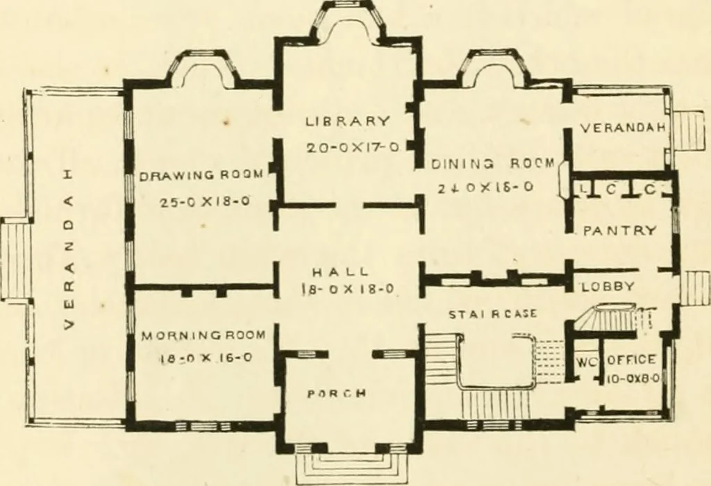 An illustration from Villas and cottages : a series of designs prepared for execution in the United State, 1857, leaf 239