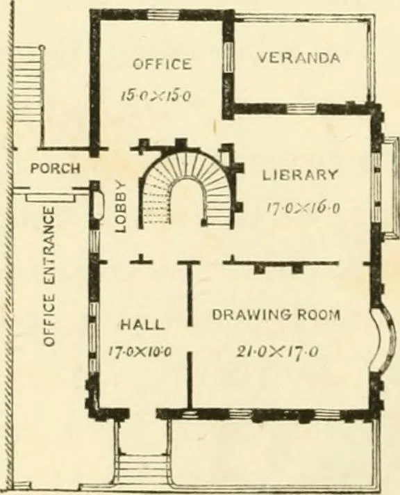 An illustration from Villas and cottages : a series of designs prepared for execution in the United State, 1857, leaf 253