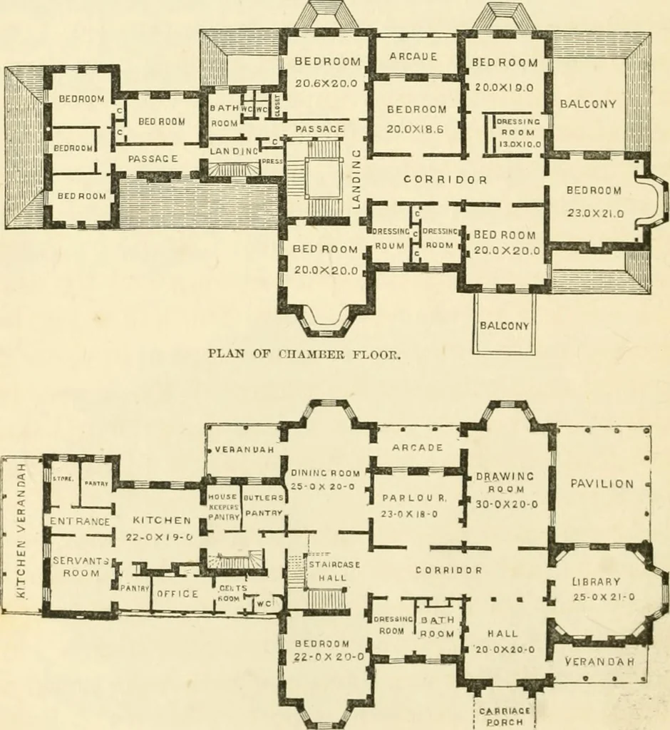 An illustration from Villas and cottages : a series of designs prepared for execution in the United State, 1857, leaf 323