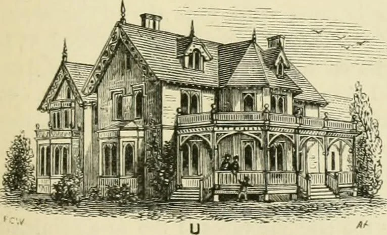 An illustration from Villas and cottages : a series of designs prepared for execution in the United State, 1857, leaf 92