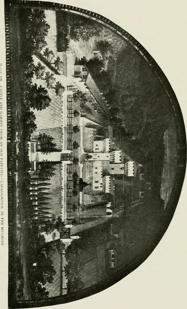An illustration from Villas of Florence and Tuscany, 1922, leaf 222