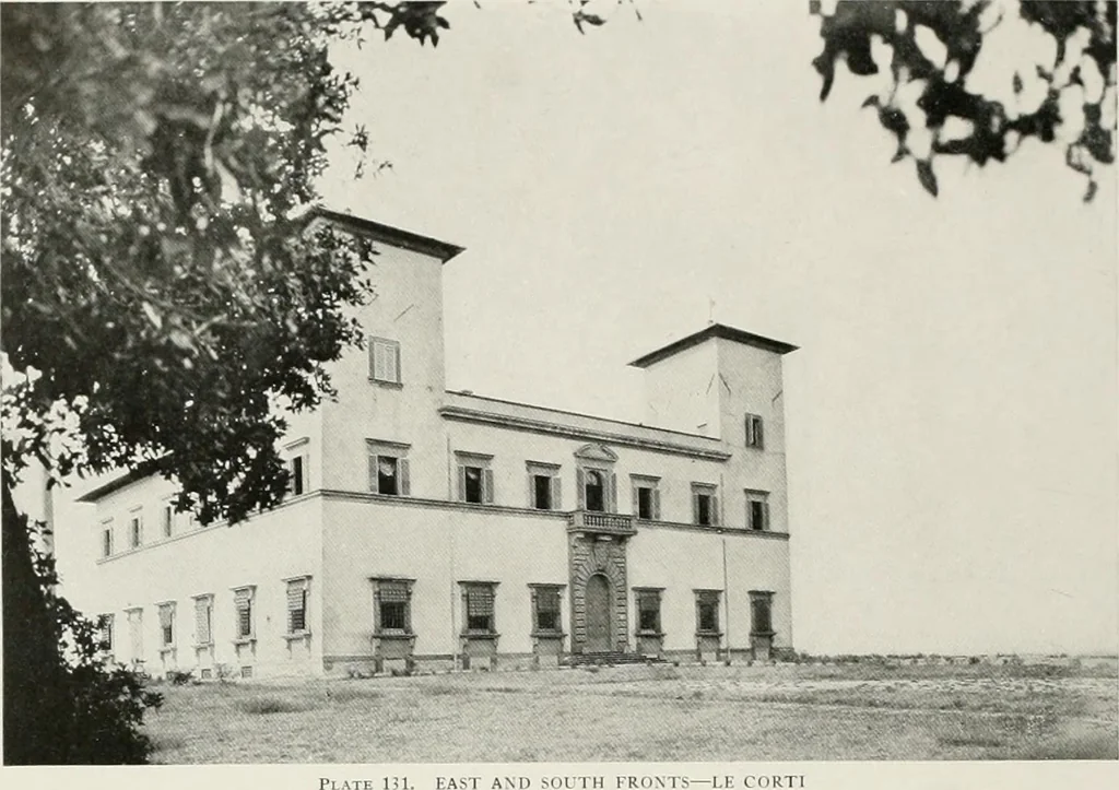 An illustration from Villas of Florence and Tuscany, 1922, leaf 249
