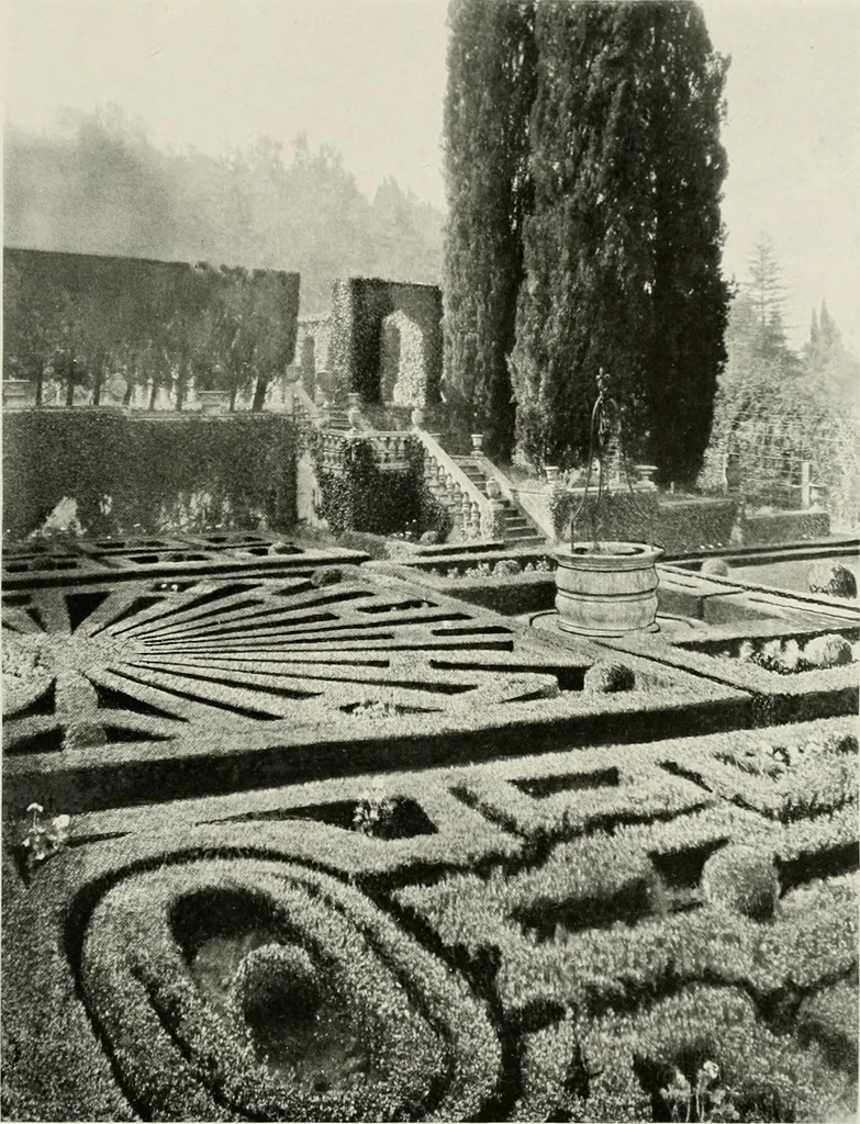 An illustration from Villas of Florence and Tuscany, 1922, leaf 372