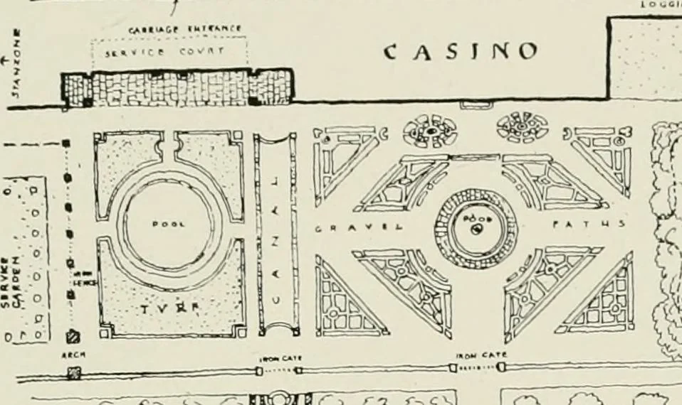 An illustration from Villas of Florence and Tuscany, 1922, leaf 408