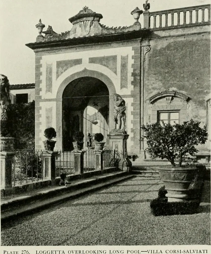 An illustration from Villas of Florence and Tuscany, 1922, leaf 412