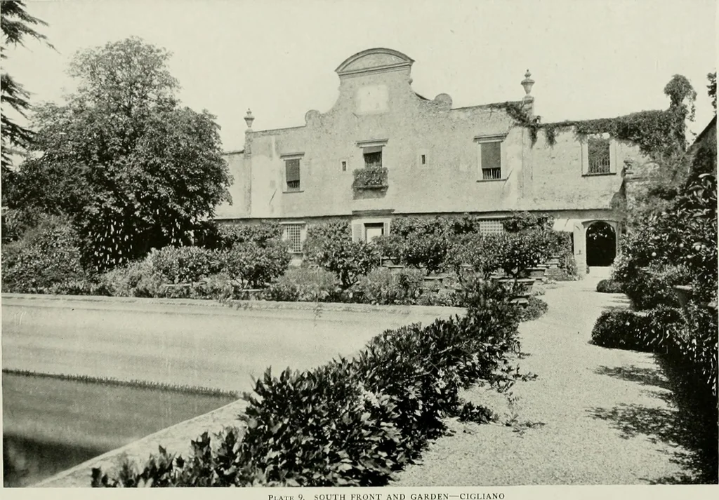 An illustration from Villas of Florence and Tuscany, 1922, leaf 98