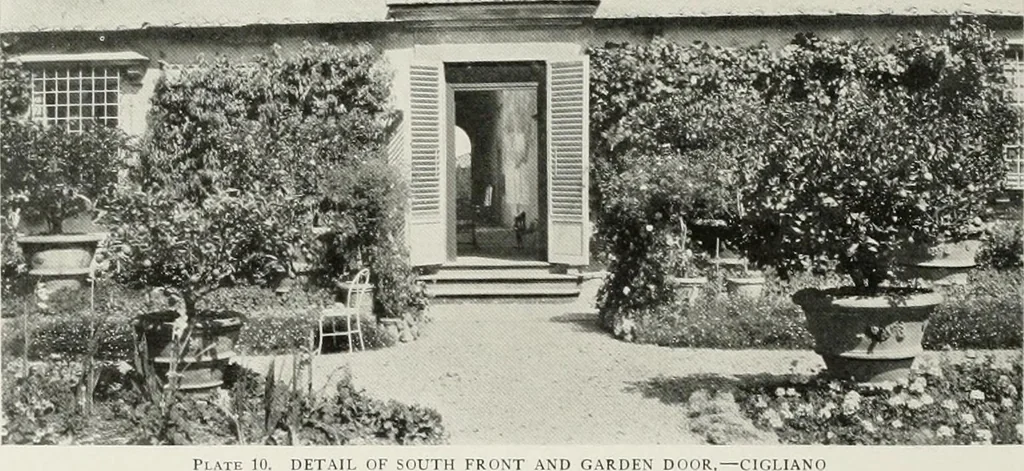 An illustration from Villas of Florence and Tuscany, 1922, leaf 99