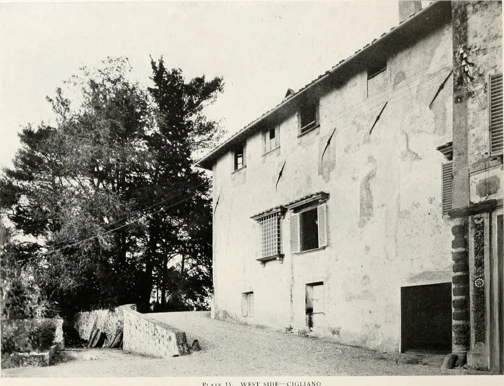 An illustration from Villas of Florence and Tuscany, 1922, leaf 104