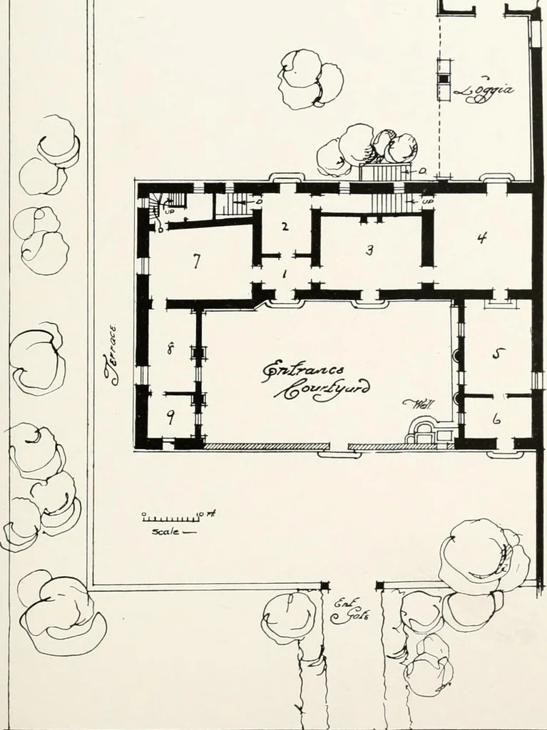 An illustration from Villas of Florence and Tuscany, 1922, leaf 110