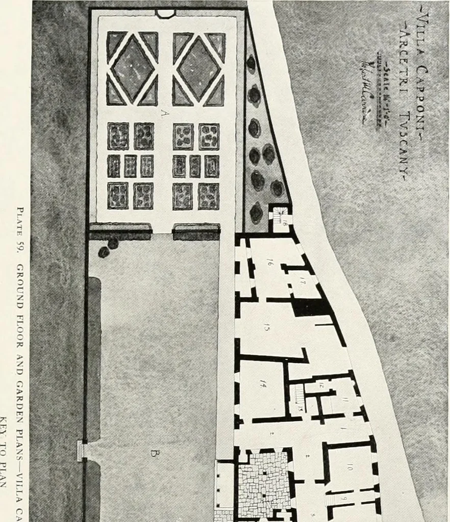 An illustration from Villas of Florence and Tuscany, 1922, leaf 164