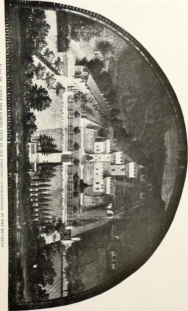 An illustration from Villas of Florence and Tuscany, 1922, leaf 222