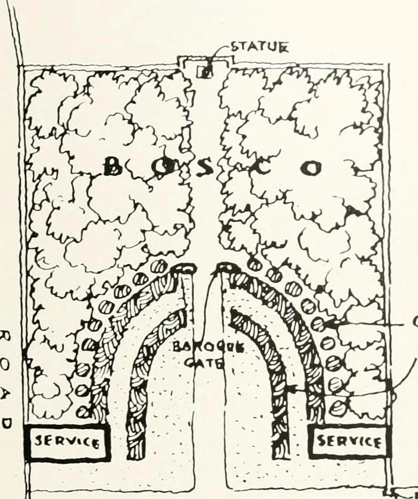 An illustration from Villas of Florence and Tuscany, 1922, leaf 306