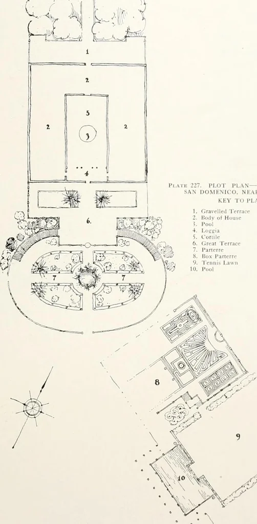An illustration from Villas of Florence and Tuscany, 1922, leaf 356