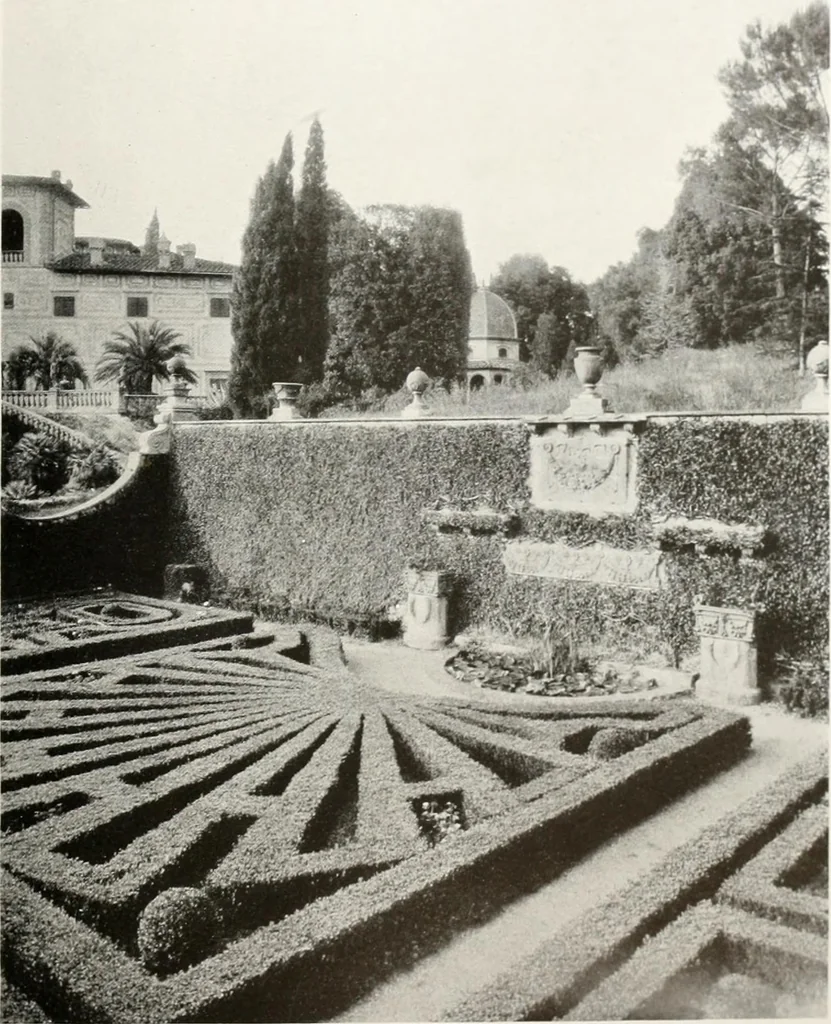 An illustration from Villas of Florence and Tuscany, 1922, leaf 370