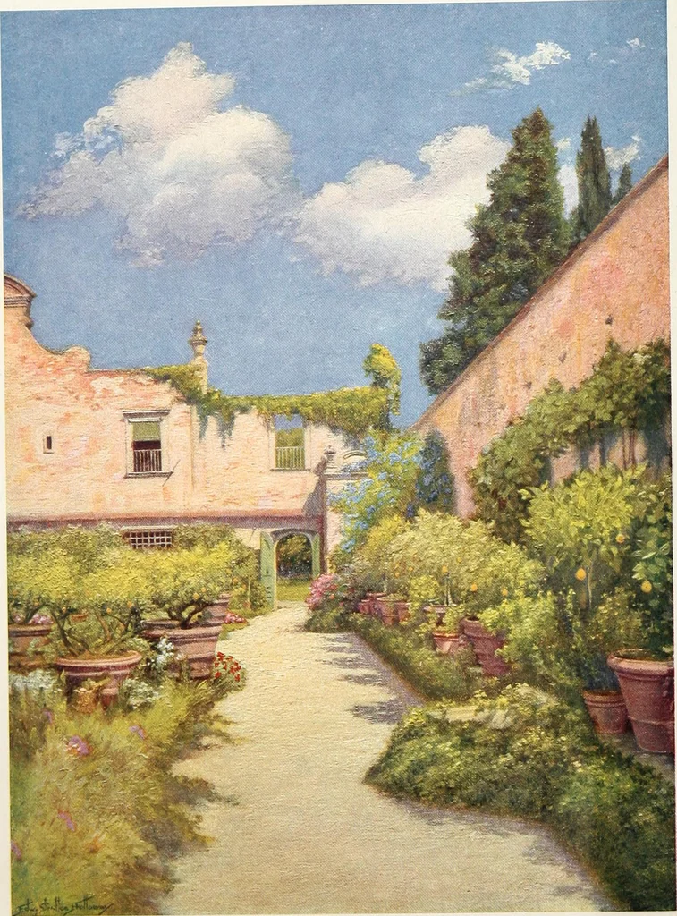 An illustration from Villas of Florence and Tuscany, 1922, leaf 9