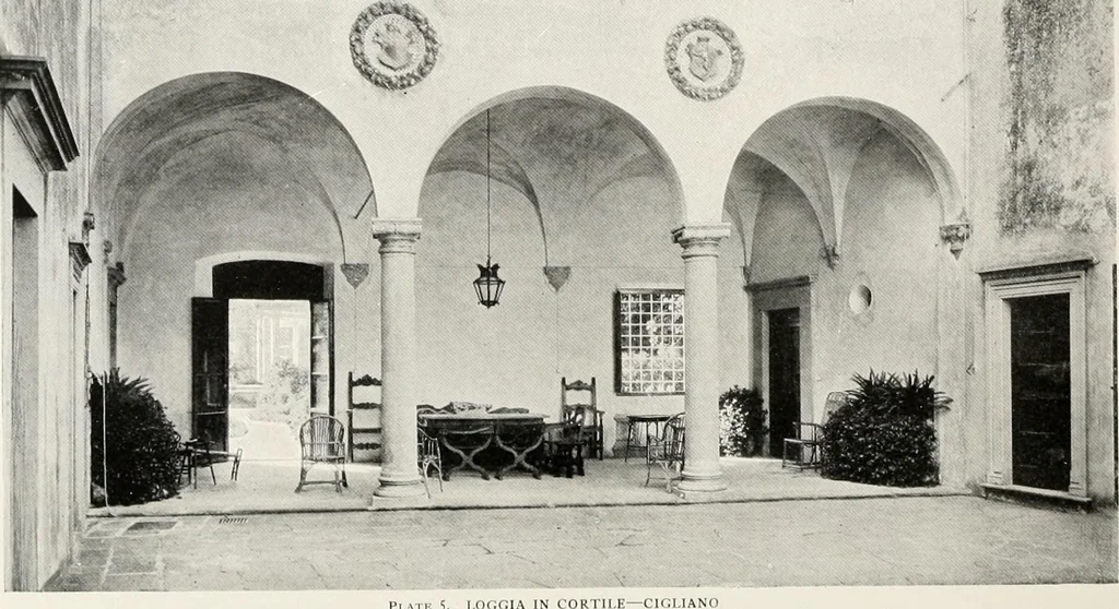 An illustration from Villas of Florence and Tuscany, 1922, leaf 94
