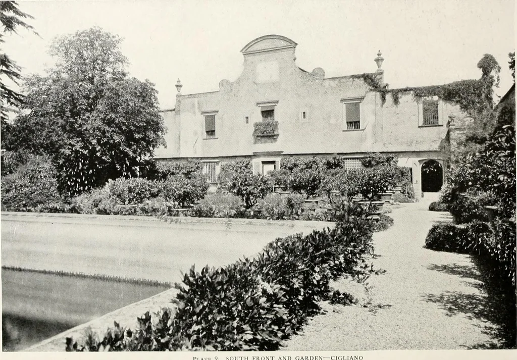 An illustration from Villas of Florence and Tuscany, 1922, leaf 98