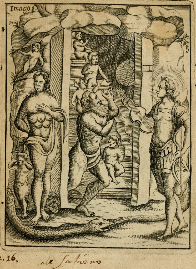 An illustration from Vincentii Chartarii Rhegiensis Imagines deorum, qui ab antiquis colebantur : unâ cum earum declaratione & historia in qua simulacra, ritus, caeremoniae magnaque ex parte veterum religio explicatur ... : hinc inde, 1687, leaf 256