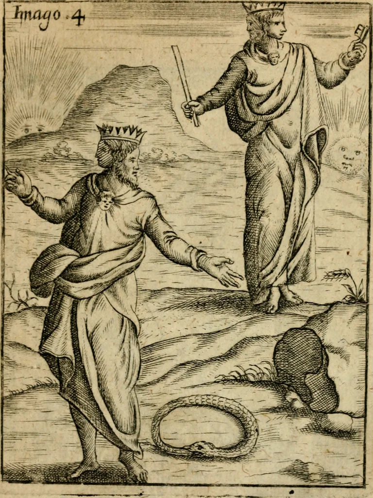 An illustration from Vincentii Chartarii Rhegiensis Imagines deorum, qui ab antiquis colebantur : unâ cum earum declaratione & historia in qua simulacra, ritus, caeremoniae magnaque ex parte veterum religio explicatur ... : hinc inde, 1687, leaf 262