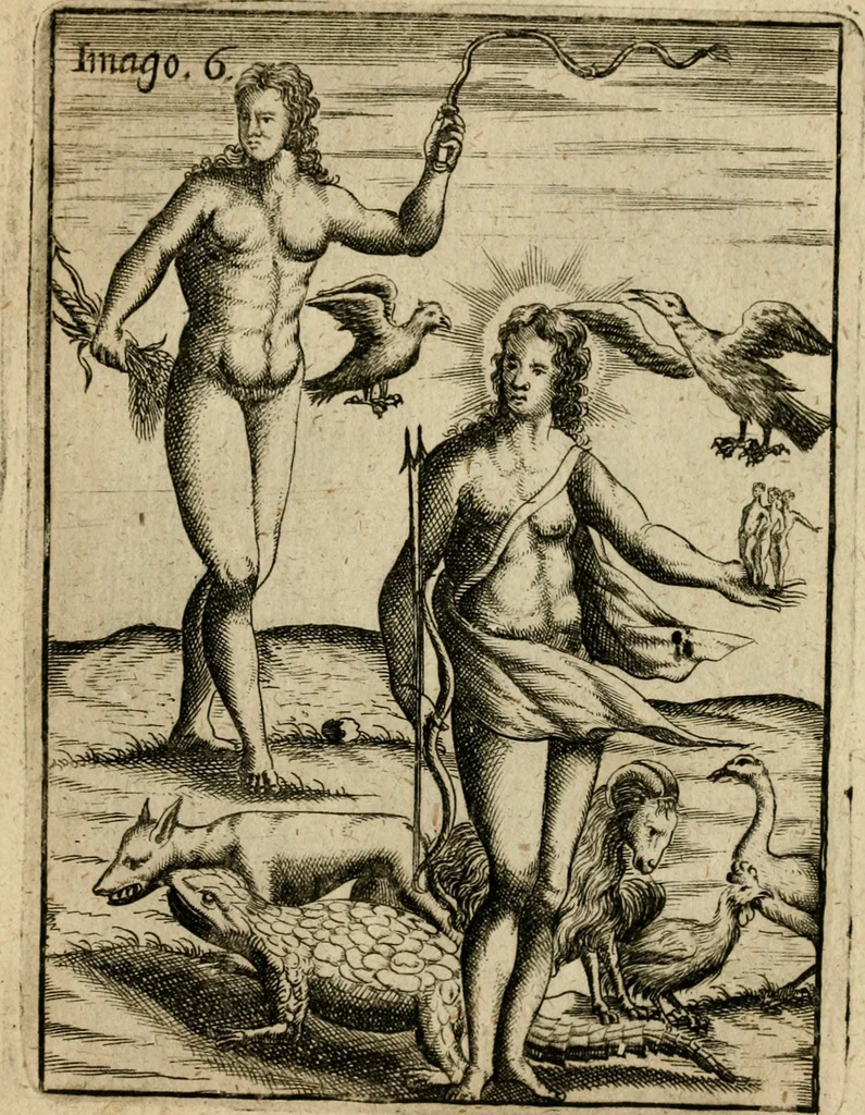An illustration from Vincentii Chartarii Rhegiensis Imagines deorum, qui ab antiquis colebantur : unâ cum earum declaratione & historia in qua simulacra, ritus, caeremoniae magnaque ex parte veterum religio explicatur ... : hinc inde, 1687, leaf 266