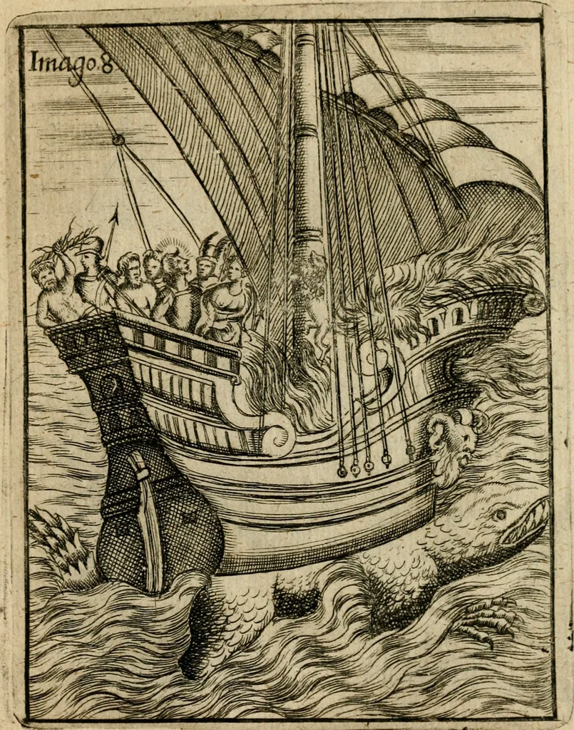 An illustration from Vincentii Chartarii Rhegiensis Imagines deorum, qui ab antiquis colebantur : unâ cum earum declaratione & historia in qua simulacra, ritus, caeremoniae magnaque ex parte veterum religio explicatur ... : hinc inde, 1687, leaf 270