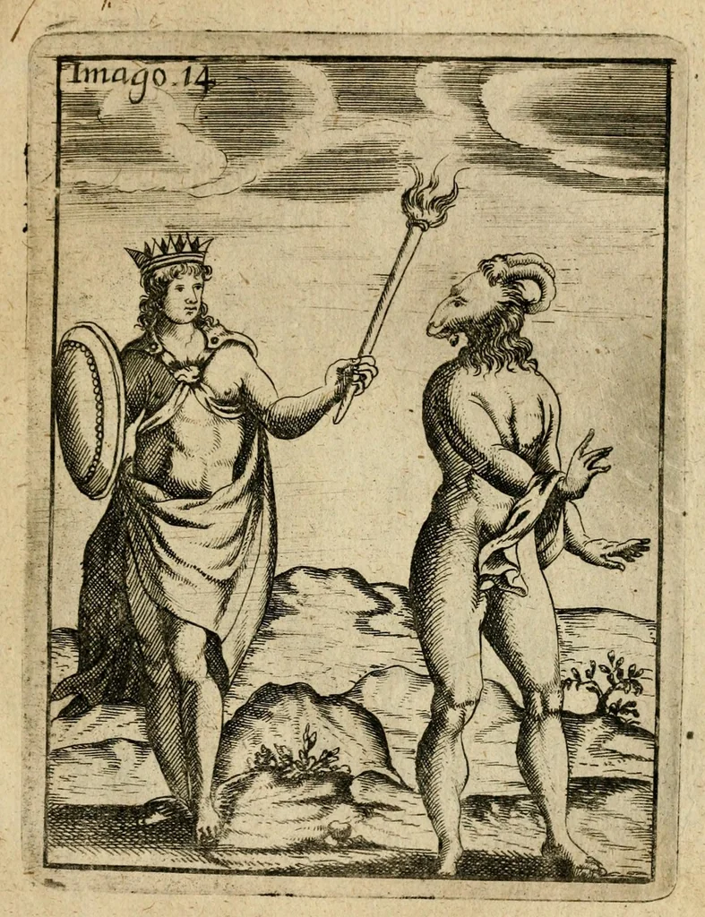 An illustration from Vincentii Chartarii Rhegiensis Imagines deorum, qui ab antiquis colebantur : unâ cum earum declaratione & historia in qua simulacra, ritus, caeremoniae magnaque ex parte veterum religio explicatur ... : hinc inde, 1687, leaf 283