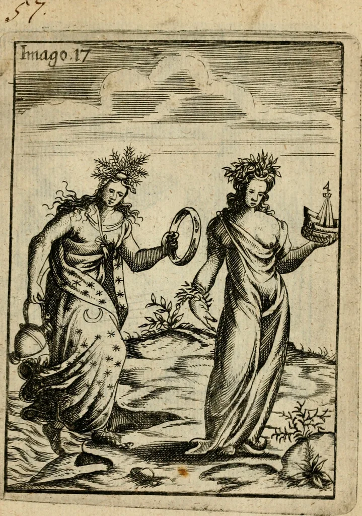 An illustration from Vincentii Chartarii Rhegiensis Imagines deorum, qui ab antiquis colebantur : unâ cum earum declaratione & historia in qua simulacra, ritus, caeremoniae magnaque ex parte veterum religio explicatur ... : hinc inde, 1687, leaf 288