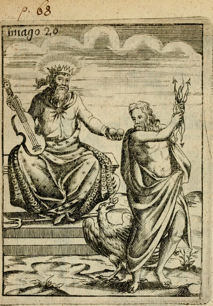 An illustration from Vincentii Chartarii Rhegiensis Imagines deorum, qui ab antiquis colebantur : unâ cum earum declaratione & historia in qua simulacra, ritus, caeremoniae magnaque ex parte veterum religio explicatur ... : hinc inde, 1687, leaf 294