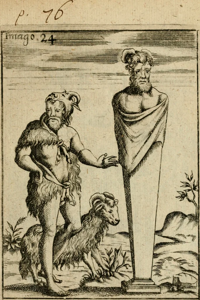 An illustration from Vincentii Chartarii Rhegiensis Imagines deorum, qui ab antiquis colebantur : unâ cum earum declaratione & historia in qua simulacra, ritus, caeremoniae magnaque ex parte veterum religio explicatur ... : hinc inde, 1687, leaf 302