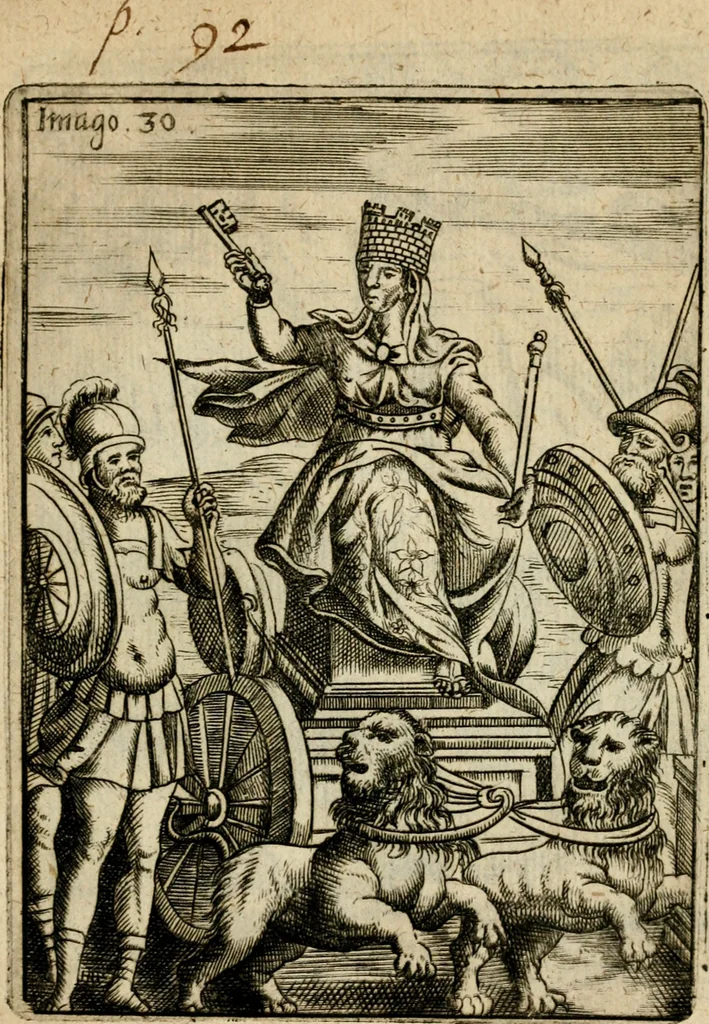 An illustration from Vincentii Chartarii Rhegiensis Imagines deorum, qui ab antiquis colebantur : unâ cum earum declaratione & historia in qua simulacra, ritus, caeremoniae magnaque ex parte veterum religio explicatur ... : hinc inde, 1687, leaf 314