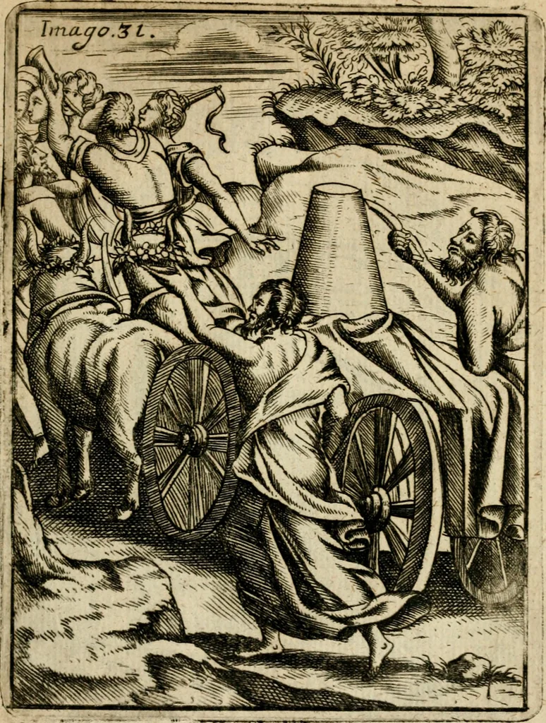 An illustration from Vincentii Chartarii Rhegiensis Imagines deorum, qui ab antiquis colebantur : unâ cum earum declaratione & historia in qua simulacra, ritus, caeremoniae magnaque ex parte veterum religio explicatur ... : hinc inde, 1687, leaf 316