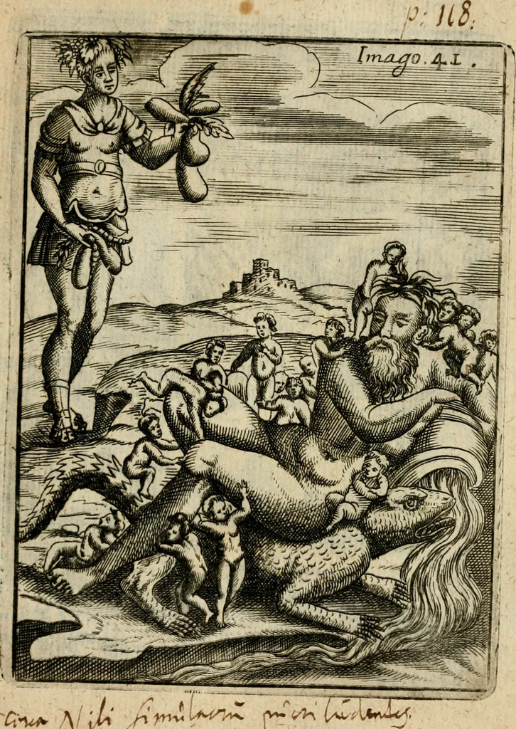 An illustration from Vincentii Chartarii Rhegiensis Imagines deorum, qui ab antiquis colebantur : unâ cum earum declaratione & historia in qua simulacra, ritus, caeremoniae magnaque ex parte veterum religio explicatur ... : hinc inde, 1687, leaf 336