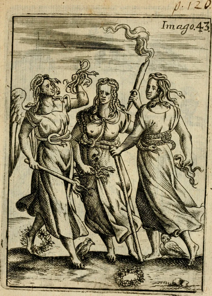 An illustration from Vincentii Chartarii Rhegiensis Imagines deorum, qui ab antiquis colebantur : unâ cum earum declaratione & historia in qua simulacra, ritus, caeremoniae magnaque ex parte veterum religio explicatur ... : hinc inde, 1687, leaf 340