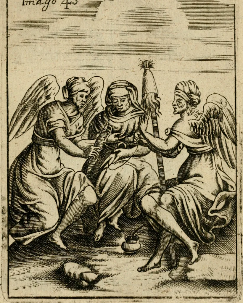 An illustration from Vincentii Chartarii Rhegiensis Imagines deorum, qui ab antiquis colebantur : unâ cum earum declaratione & historia in qua simulacra, ritus, caeremoniae magnaque ex parte veterum religio explicatur ... : hinc inde, 1687, leaf 344
