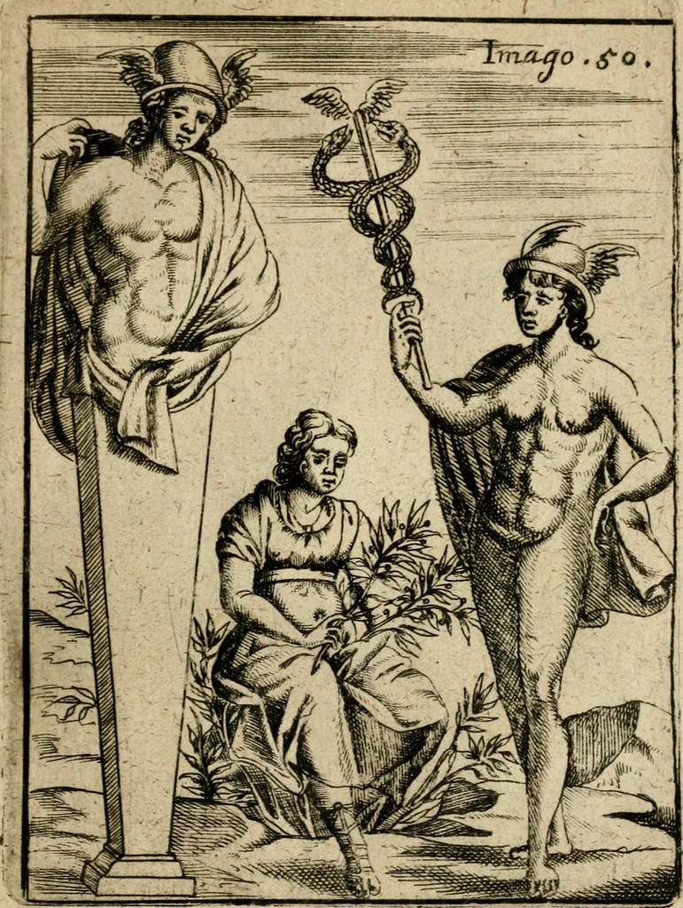 An illustration from Vincentii Chartarii Rhegiensis Imagines deorum, qui ab antiquis colebantur : unâ cum earum declaratione & historia in qua simulacra, ritus, caeremoniae magnaque ex parte veterum religio explicatur ... : hinc inde, 1687, leaf 354