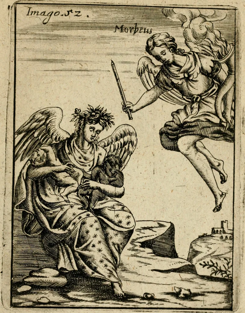 An illustration from Vincentii Chartarii Rhegiensis Imagines deorum, qui ab antiquis colebantur : unâ cum earum declaratione & historia in qua simulacra, ritus, caeremoniae magnaque ex parte veterum religio explicatur ... : hinc inde, 1687, leaf 358